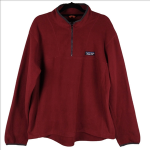 Hawke & Co Outfitter Rust Red Fleece Funnel Collar 1/4 Zip Pullover Light Jacket
